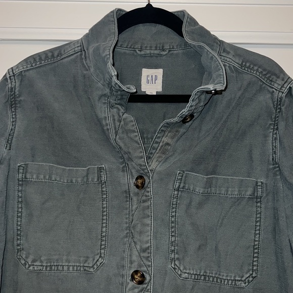 Gap Shirt Jacket/Shacket Gray XXL - Picture 4 of 10